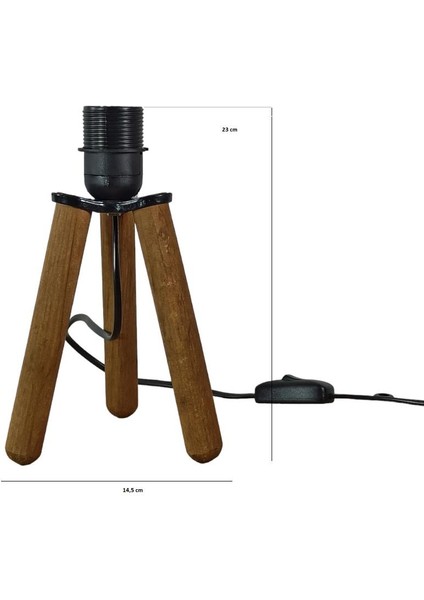 Ahşap Tripod Abajur Ayağı Klasik