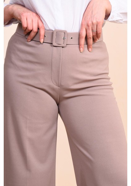 Kadin Buyuk Beden Kumas Pantolon Kemerli ve Geniş Paça Palazzo Model modelleri