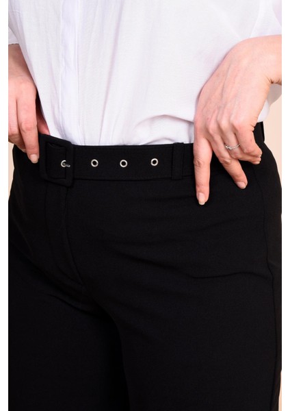 Kadin Buyuk Beden Kumas Pantolon Kemerli ve Geniş Paça Palazzo Model modelleri