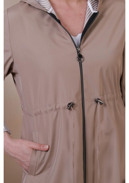 Kadin Uzun Tesettur Trenckot Buyuk Beden Fermuarlı Trenc fırsatları