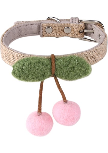 Sevimli Köpek Tasması El Dokuması Keçe Kiraz Kedi Köpek Tasması (Yurt Dışından)