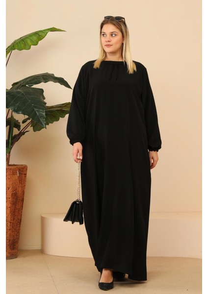 Kadın Buyuk Beden Viskon Uzun Anne Elbise