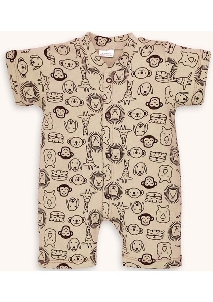 Hayvan Figürlü Çıtçıtlı Unisex Kısa Tulum