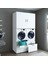 Çamaşır-Kurutma Makinesi Dolabı + Üst Dolabı Mat Beyaz 240X134 2