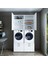 Çamaşır-Kurutma Makinesi Dolabı + Üst Dolabı Mat Beyaz 240X134 3