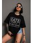 Kadın Oversize Hate Baskılı T-Shirt 1