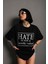Kadın Oversize Hate Baskılı T-Shirt 4