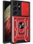 Casestreet Samsung Galaxy S23 Ultra Kılıf Case Sert Silikon Tank Aramid Sürgülü Vega Yüzüklü Kırmızı 1