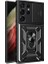 Casestreet Samsung Galaxy S23 Ultra Kılıf Case Sert Silikon Tank Aramid Sürgülü Vega Yüzüklü Siyah 1
