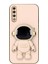 Casestreet Samsung Galaxy A70 Kılıf Case Kamera Korumalı Astronot Desenli Standlı Silikon Pembe 1