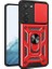 Casestreet Galaxy S23 Plus Kılıf Case Sert Silikon Tank Aramid Sürgülü Vega Yüzüklü Kırmızı 1