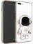 Apple iPhone 8 Plus Kılıf Case Kamera Korumalı Astronot Desenli Standlı Silikon Beyaz 1