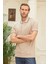 Erkek Slim Fit Düz Polo Yaka T-Shirt Bej 1