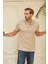 Erkek Slim Fit Düz Polo Yaka T-Shirt Bej 3