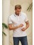 Erkek Slim Fit Düz Polo Yaka T-Shirt Beyaz 4