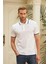 Erkek Slim Fit Düz Polo Yaka T-Shirt Beyaz 1