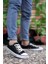Erkek Sneaker Kısa Convers Modeli Keten Spor Ayakkabı Siyah 1