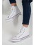 Erkek Sneaker Bilekli Convers Modeli Keten Spor Ayakkabı Beyaz 1