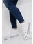 Erkek Sneaker Bilekli Convers Modeli Keten Spor Ayakkabı Beyaz 2