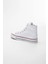 Erkek Sneaker Bilekli Convers Modeli Keten Spor Ayakkabı Beyaz 4