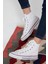 Erkek Sneaker Bilekli Convers Modeli Keten Spor Ayakkabı Beyaz 5