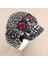 925 Ayar Gümüş Ruby Yakut Taşlı Kuru Kafa Motifli Gothik Tasarım Taşsız Erkek Yüzük 1