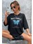 Unisex Blue Butterfly Baskılı Tshirt 1