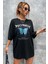 Unisex Blue Butterfly Baskılı Tshirt 2