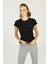 Basıc C Neck Siyah Kadın Kısa Kol T-Shirt W-CT129 1