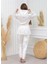 Yeni Sezon Janjanlı Kadife Cepli Takım Beyaz Rengi 5