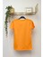 Nrnv Baskılı Bisiklet Yaka Normal Kalıp Tshirt - 1015 - Oranj 1