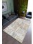 Salon Halısı Modern Ekru Mor Yolluk Kaymaz Yuvarlak Oval Kesme Ince Yıkanabilir Halı 1