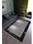 Salon Halısı Modern Gri Siyah Yolluk Kaymaz Yuvarlak Oval Kesme Ince Yıkanabilir Halı 1