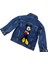 Kız Çocuk 3D Aplike Mickey Sırt Detaylı Kot Ceket Indigo Mavi Taşlamalı Çıtçıt Kapama 2