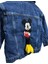 Kız Çocuk 3D Aplike Mickey Sırt Detaylı Kot Ceket Indigo Mavi Taşlamalı Çıtçıt Kapama 4