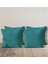 4'lü Kadife Dokulu Kırlent Kılıfı Turkuaz 6