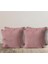 4'lü Kadife Dokulu Kırlent Kılıfı Pembe 1