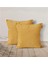 2'li Kadife Dokulu Kırlent Kılıfı Sarı 6