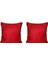 2'lı Hasır Dokulu Fitilli Çift Taraflı Kırlent Kılıf Acık Kırmızı 1