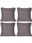 4'lü Özel Tasarım Fitilli Kırlent Kılıfı Koyu Gri 1