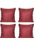 4'lü Hasır Dokulu Fitilli Çift Taraflı Kırlent Kılıfı Kırmızı 5