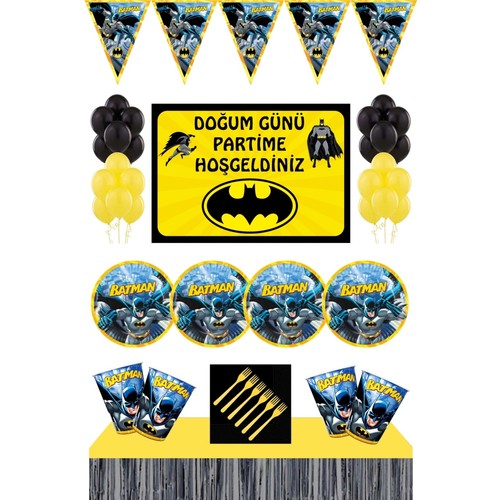 Parti Furyası Batman Doğum Günü Konsepti 40 Kişilik Afişli Fiyatı