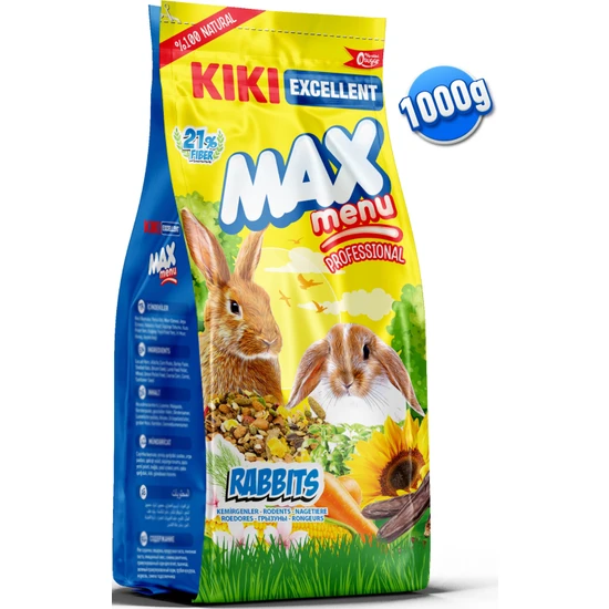 Kiki Excellent Kemirgen Max Menu Rabbits Tavşan Yemi 1000 Gr. KG302