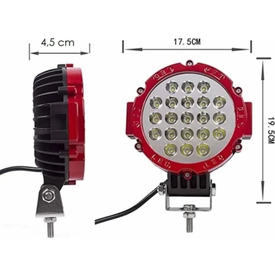 Hubstein 63W 21 LED 8000 Lümen Off Road Çalışma ve Sis Lambası - 4 Adet