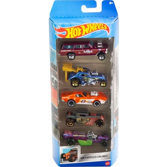 Hot Wheels Beşli Araba Seti Hw Exposed Engines HFV90