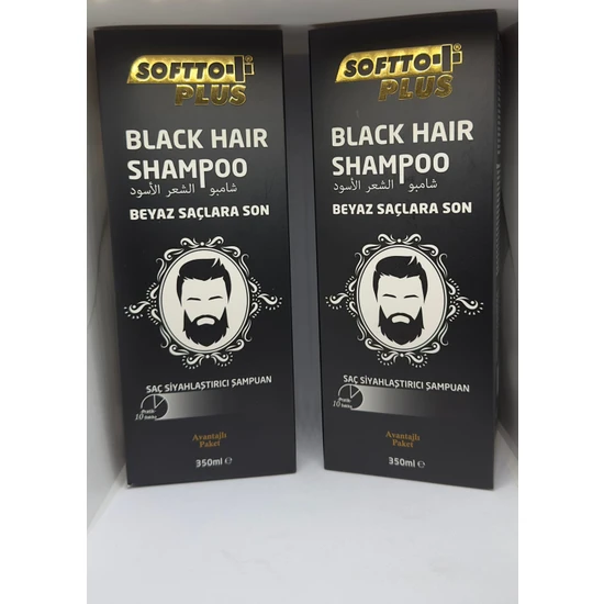 Softto+Plus Black Hair Shampoo 2'li Paket Siyahlaştırıcı Şampuan
