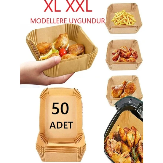 Uzaypix Xl Xxl Modeller Için Airfryer Pişirme Kağıdı Fritöz Yağlı Kağıt 50 Adet Büyük Airfryerler Için Uygun Xiaomi Philips