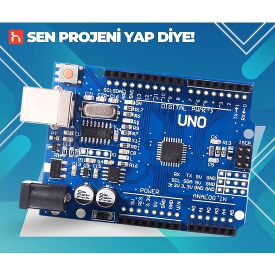 Arduino Uno R3 Smd Ch340 Chip Klon Usb Kablo Ve Ek Pinler Fiyatı 2903