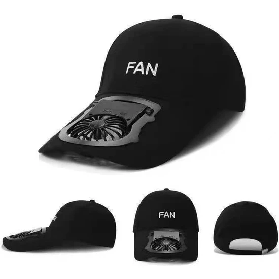 Eyou USB Fanlı Şapka - Siyah (Yurt Dışından)