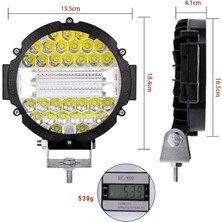 Hubstein 3 Modlu 3 Renk Kombo 51W Siyah Yuvarlak Off Road 12/24V Çalışma Tekne Lambası